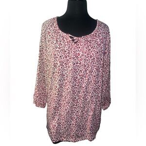 🐘Lands End Red printed Top